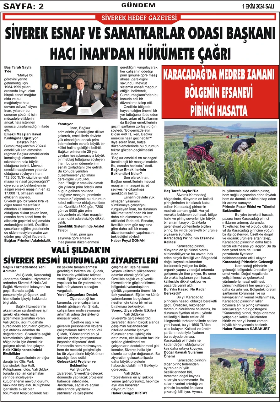 1.10.2024 Tarihli Gazetemiz