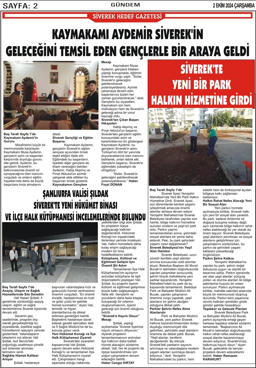 2.10.2024 Tarihli Gazetemiz