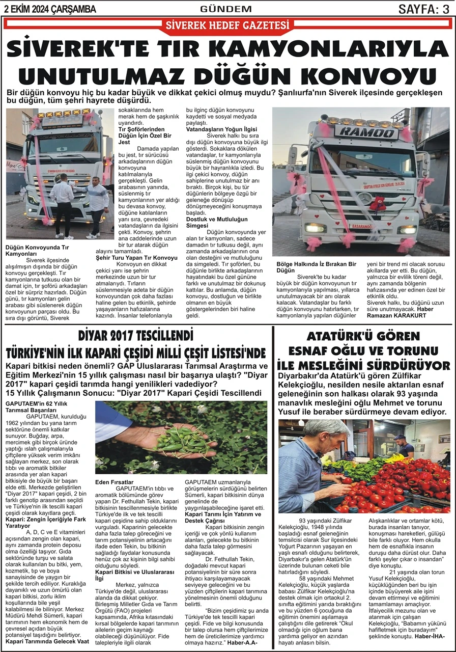 2.10.2024 Tarihli Gazetemiz