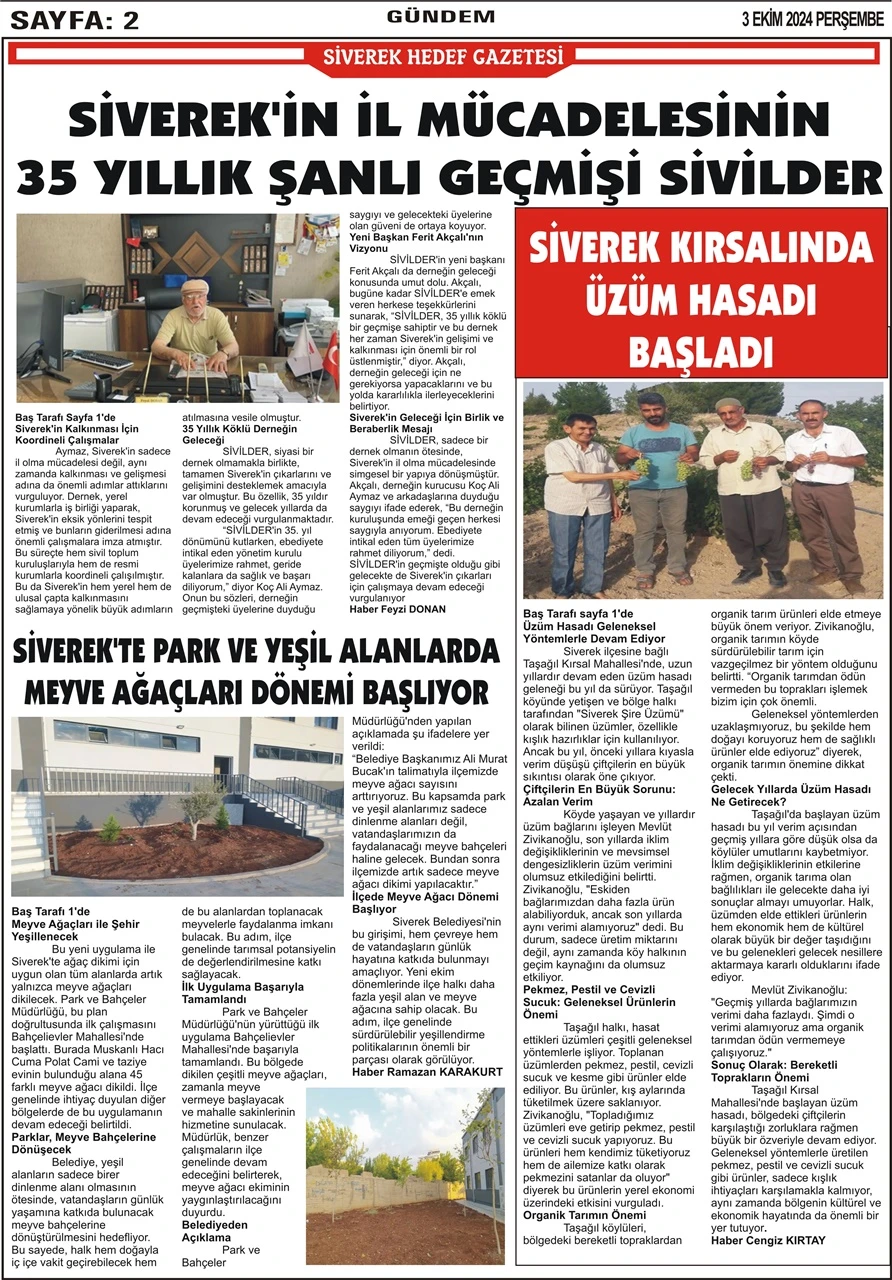 3.10.2024 Tarihli Gazetemiz