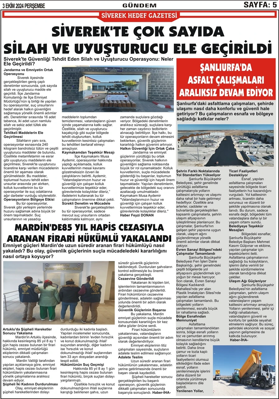 3.10.2024 Tarihli Gazetemiz