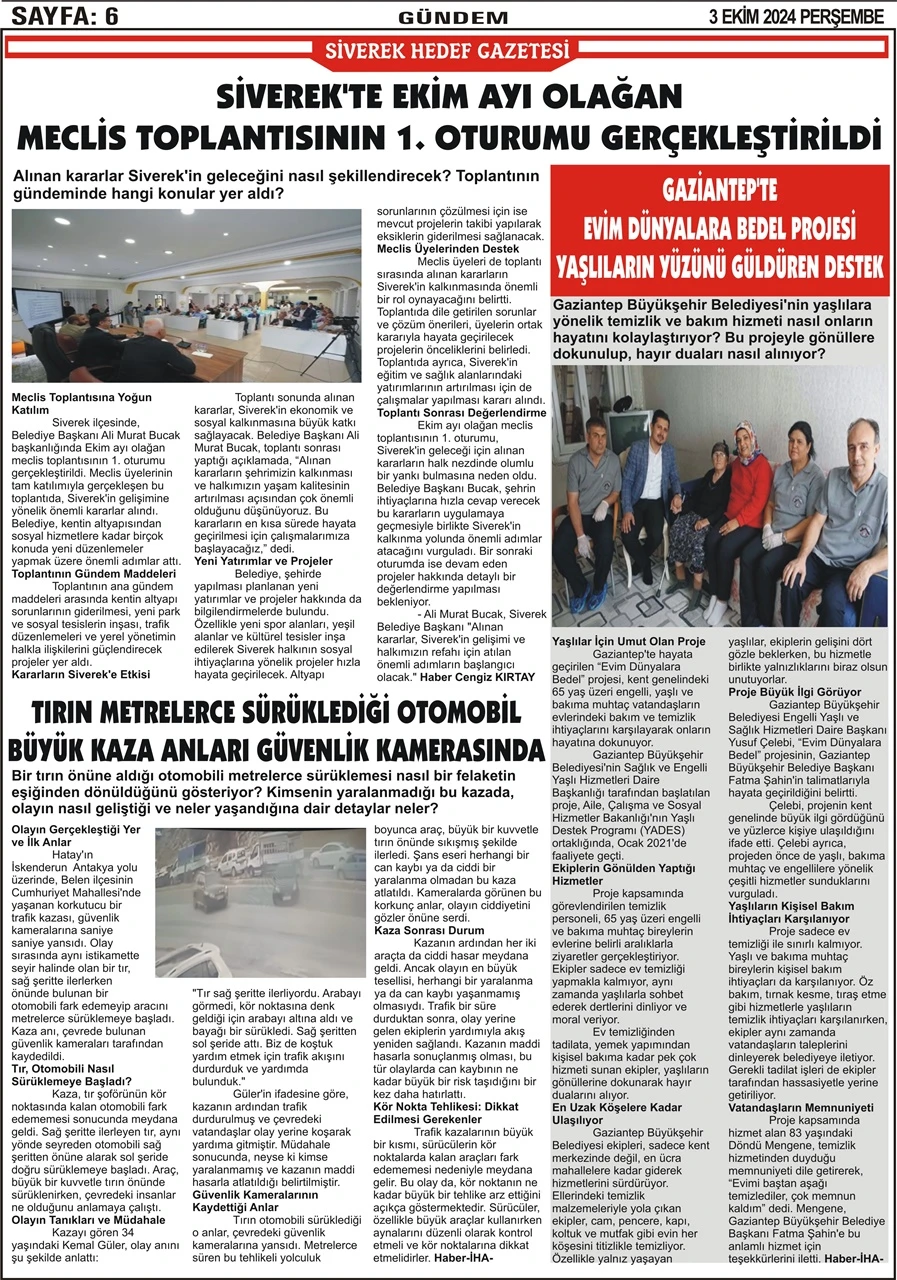 3.10.2024 Tarihli Gazetemiz