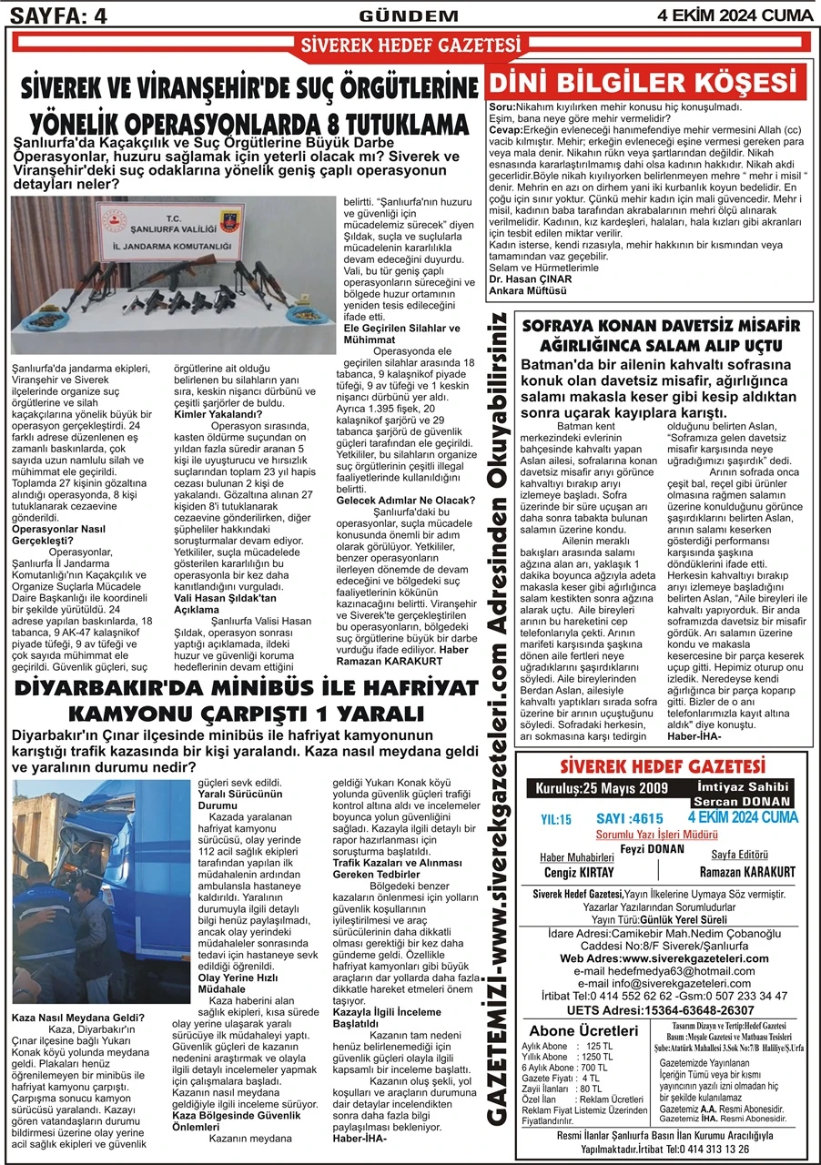 4.100.2024 Tarihli Gazetemiz 