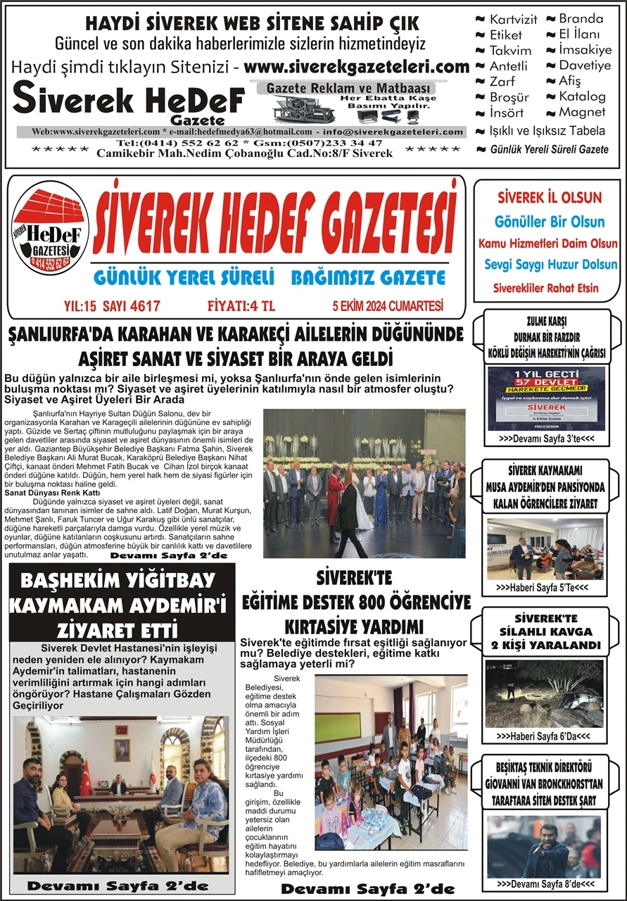 5.10.2024 Tarihli Gazetemiz