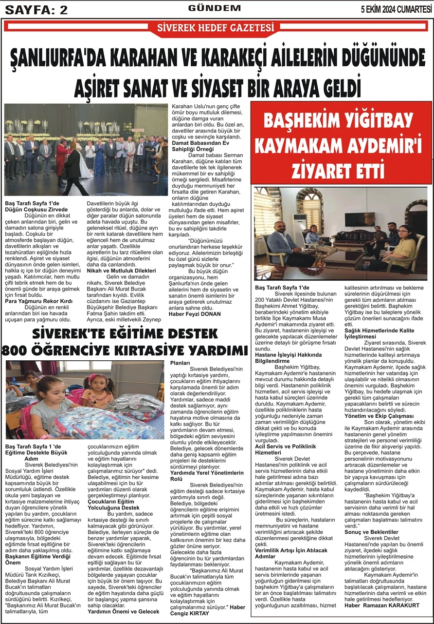 5.10.2024 Tarihli Gazetemiz