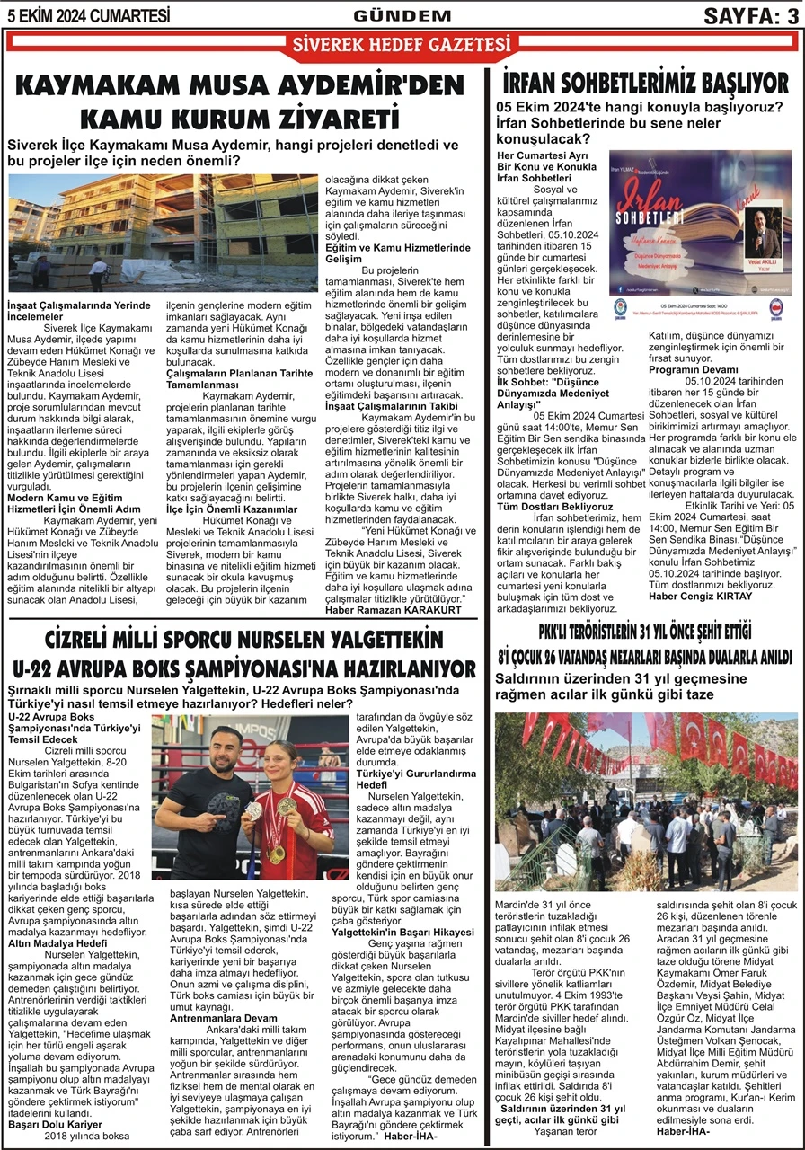 5.10.2024 Tarihli Gazetemiz