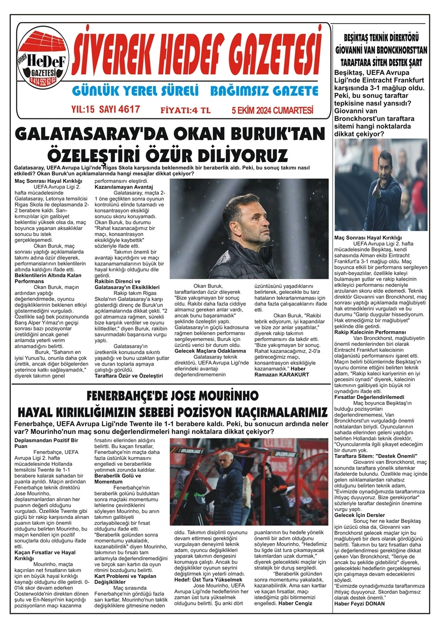 5.10.2024 Tarihli Gazetemiz