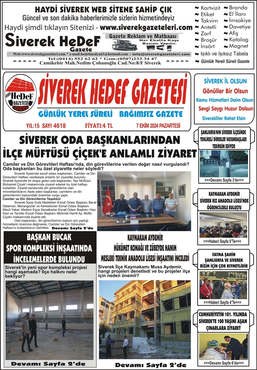 7.10.2024 Tarihli Gazetemiz