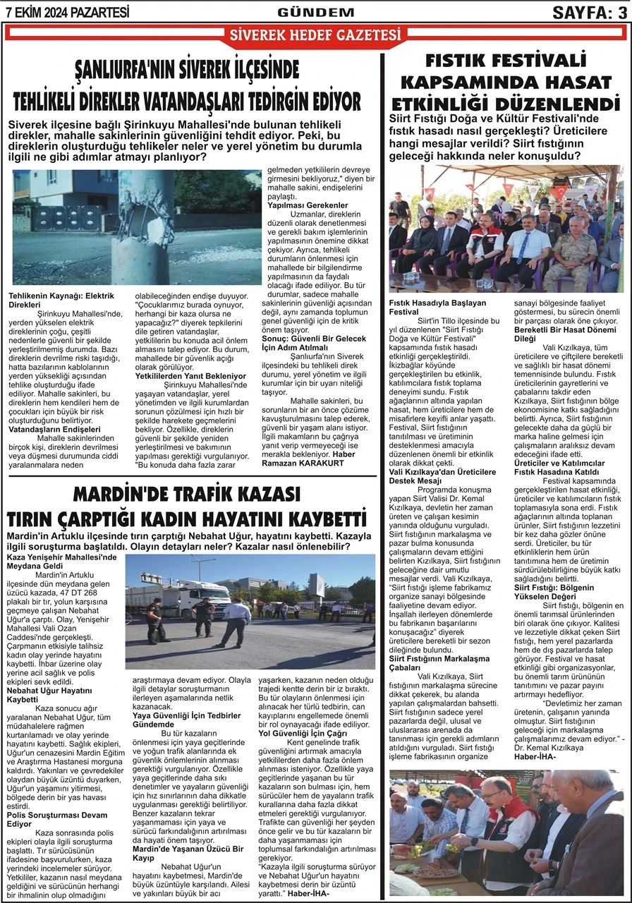 7.10.2024 Tarihli Gazetemiz