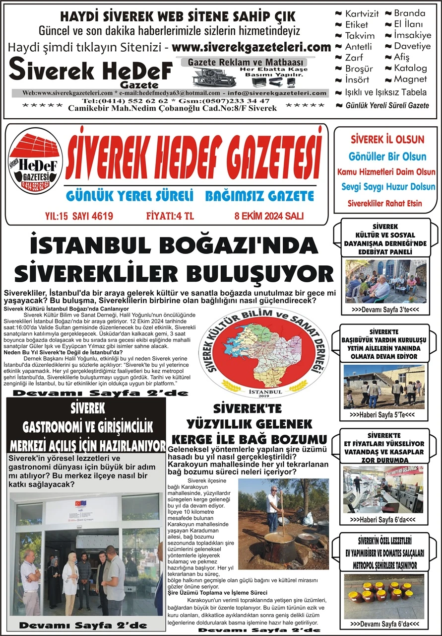 8.10.2024 Tarihli Gazetemiz