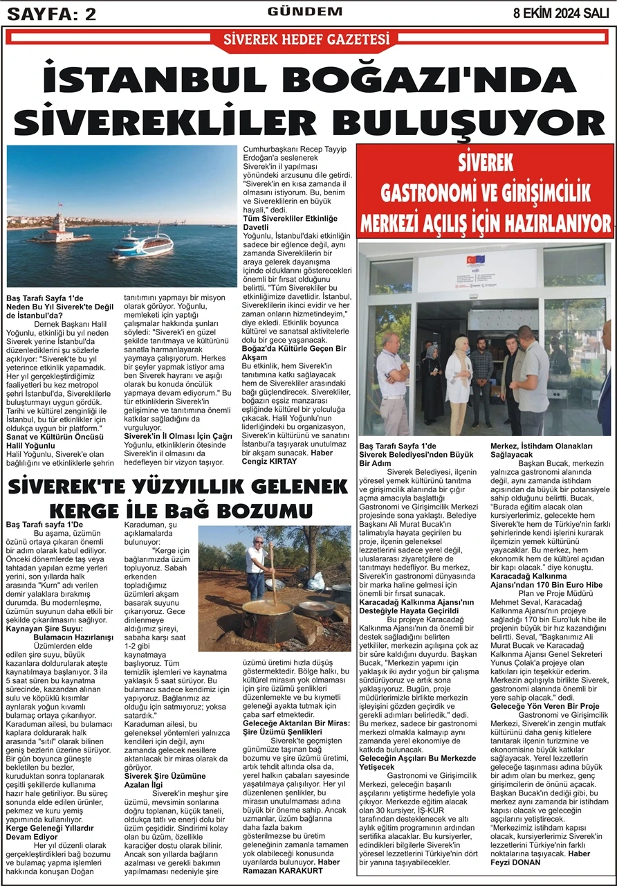 8.10.2024 Tarihli Gazetemiz