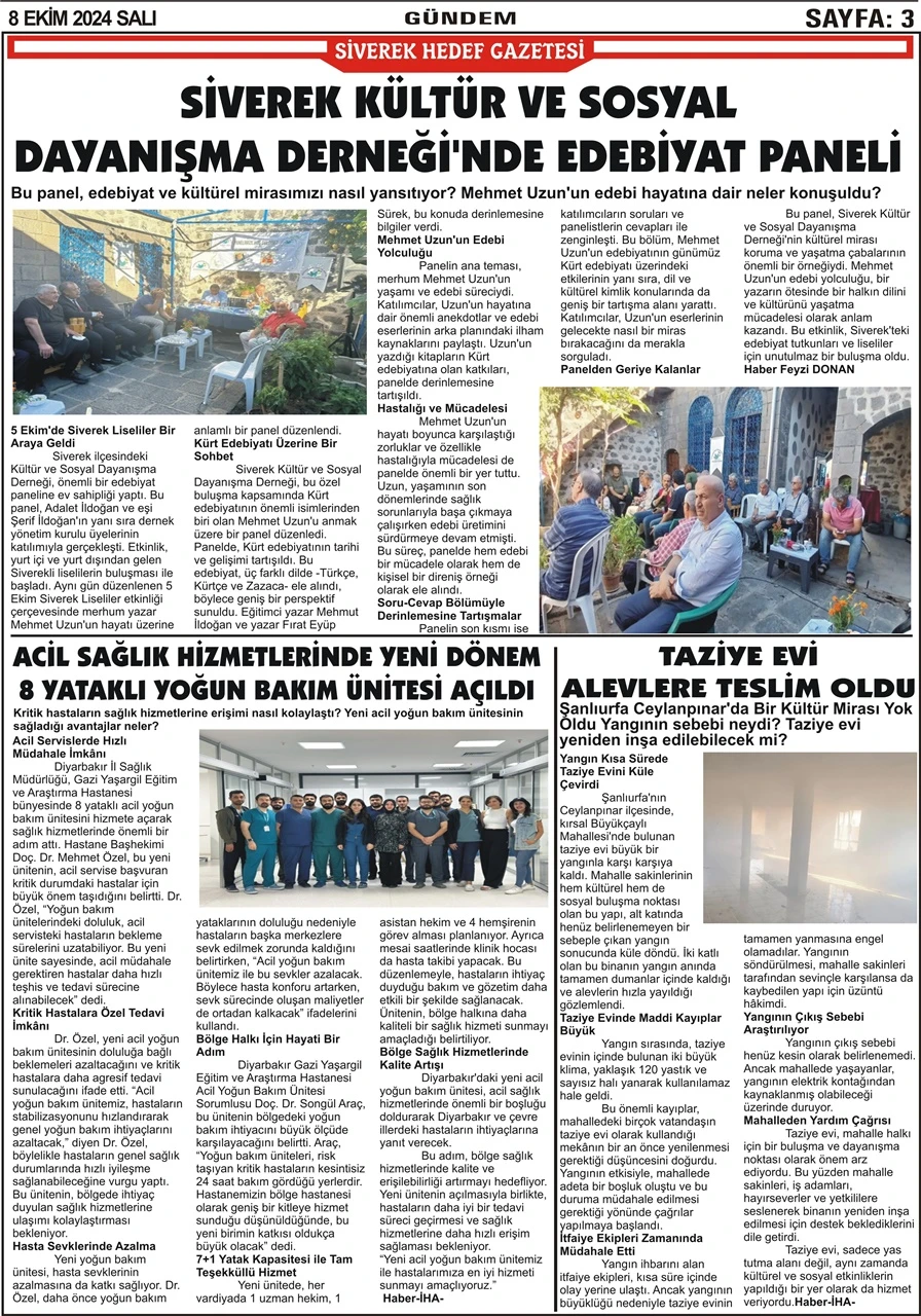 8.10.2024 Tarihli Gazetemiz