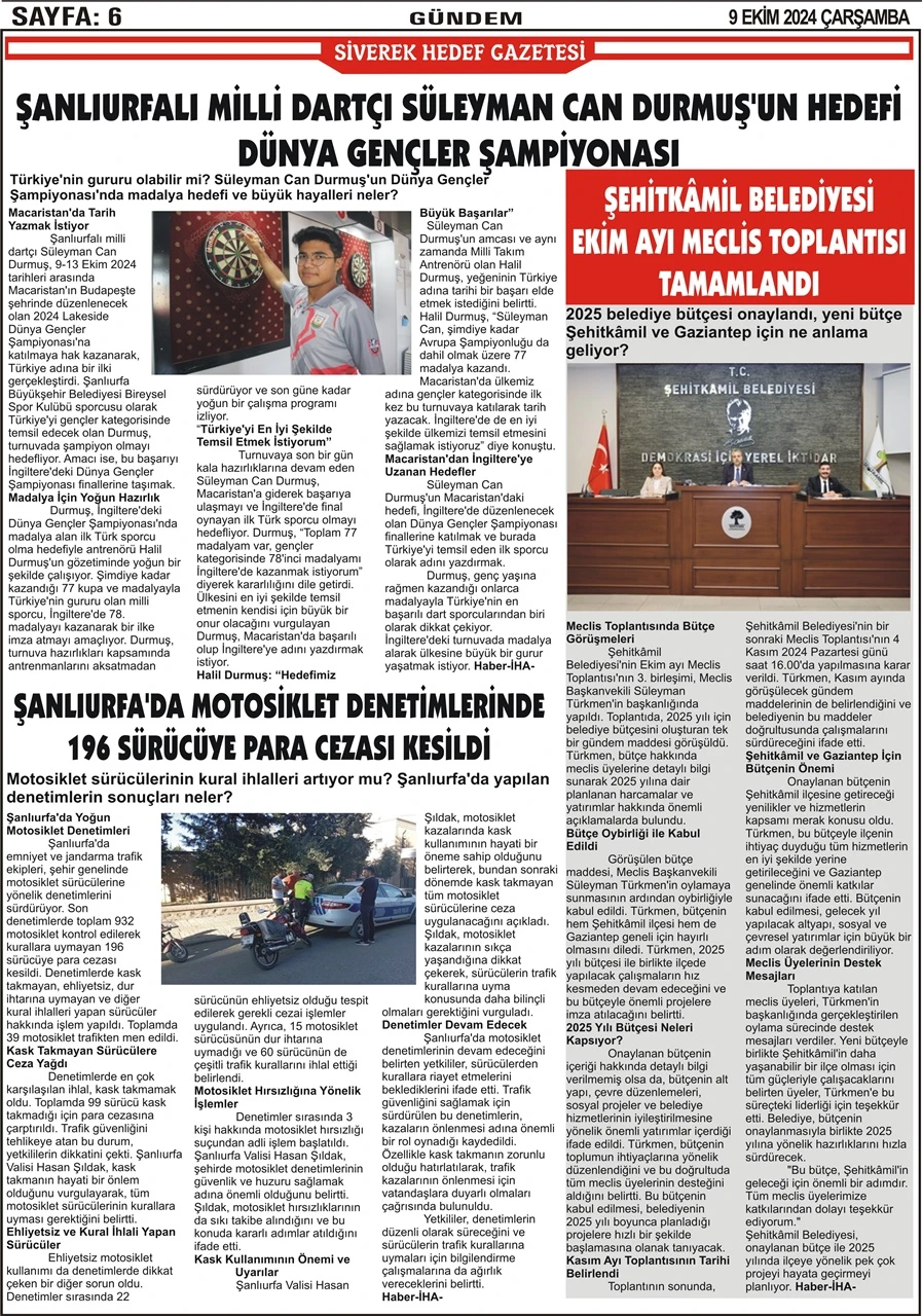 09.10.2024 Tarihli Gazetemiz