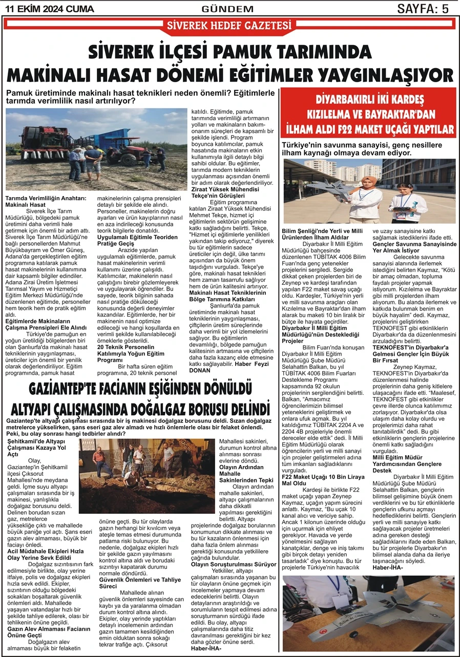 11.10.2024 Tarihli Gazetemiz