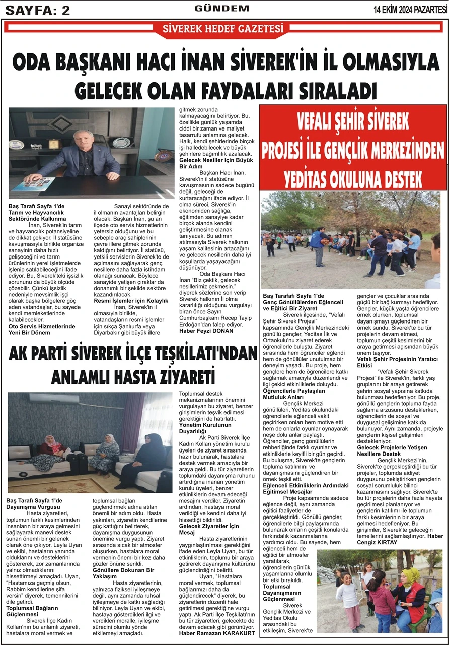 14.10.2024 Tarihli Gazetemiz