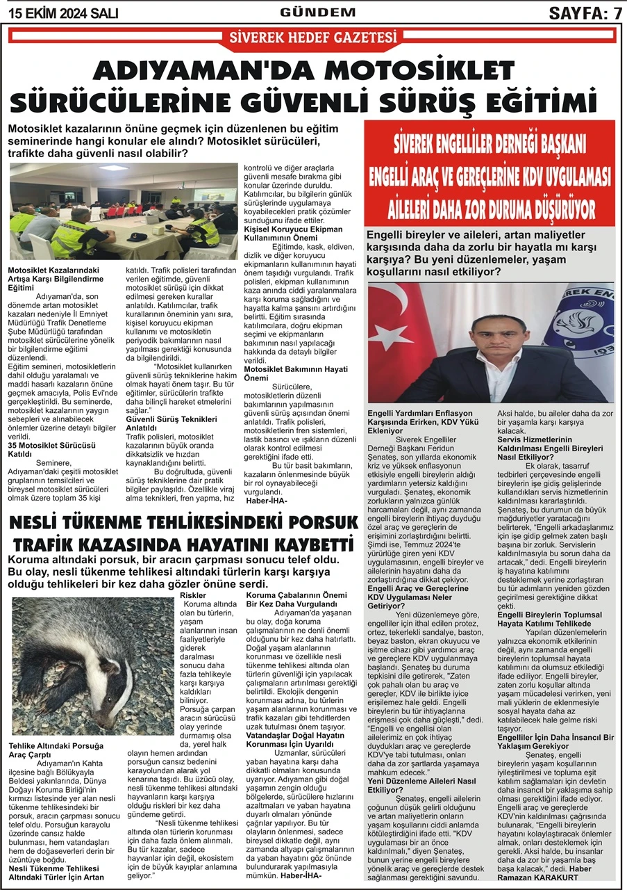 15.10.2024 Tarihli Gazetemiz