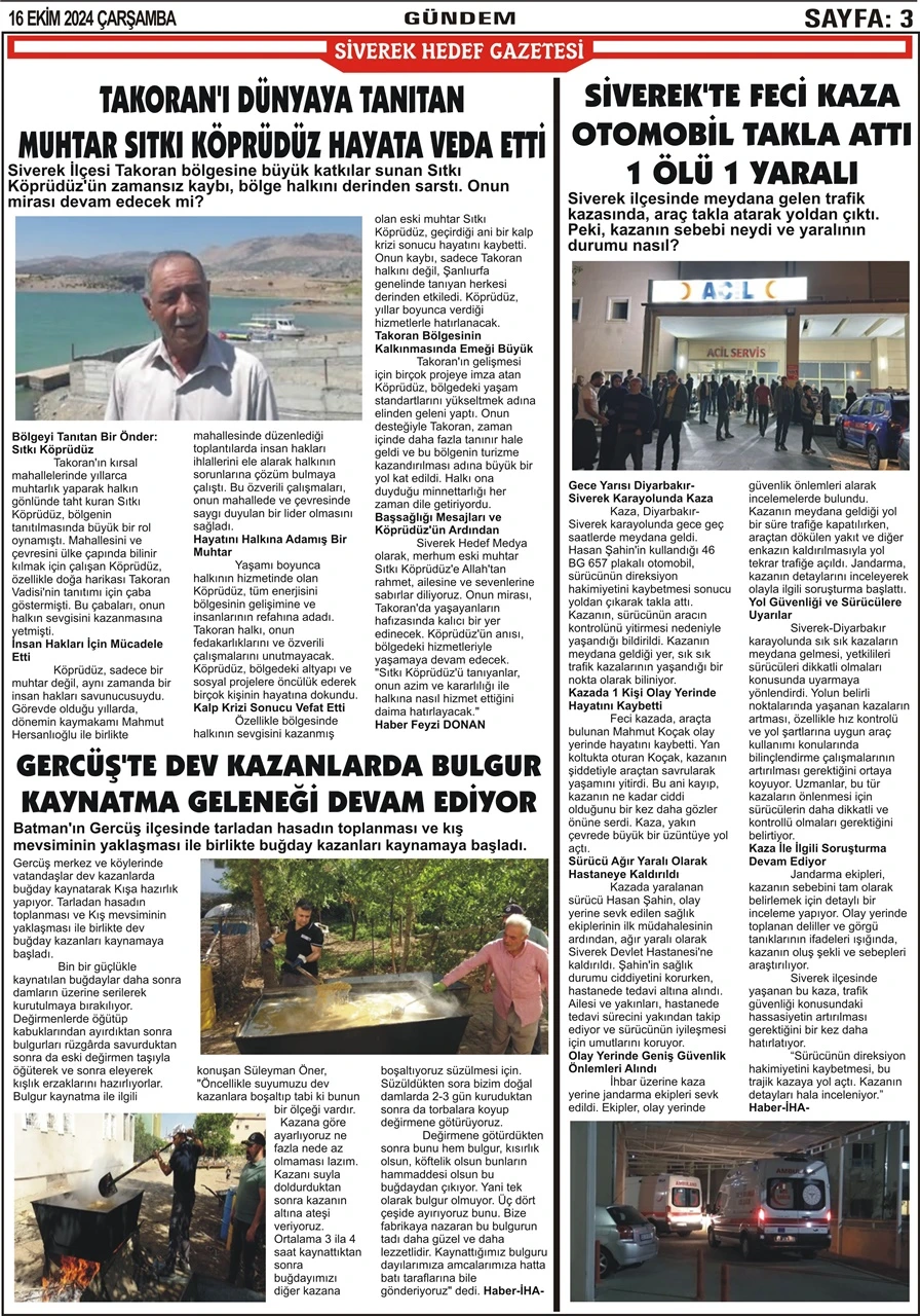 16.10.2024 Tarihli Gazetemiz