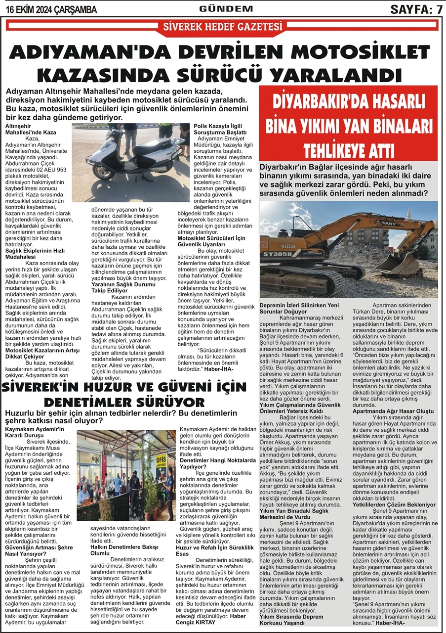 16.10.2024 Tarihli Gazetemiz