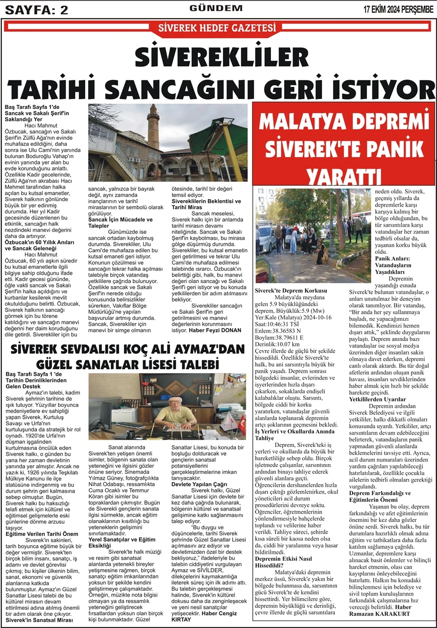 17.10.2024 Tarihli Gazetemiz