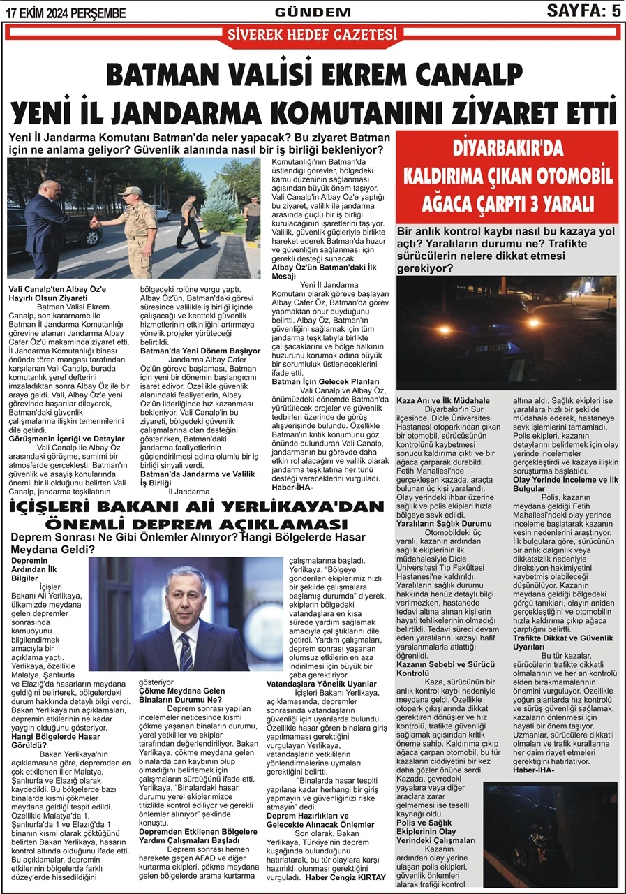 17.10.2024 Tarihli Gazetemiz