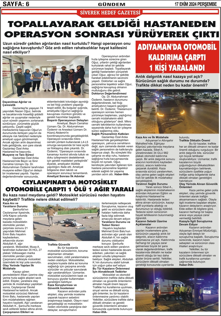 17.10.2024 Tarihli Gazetemiz