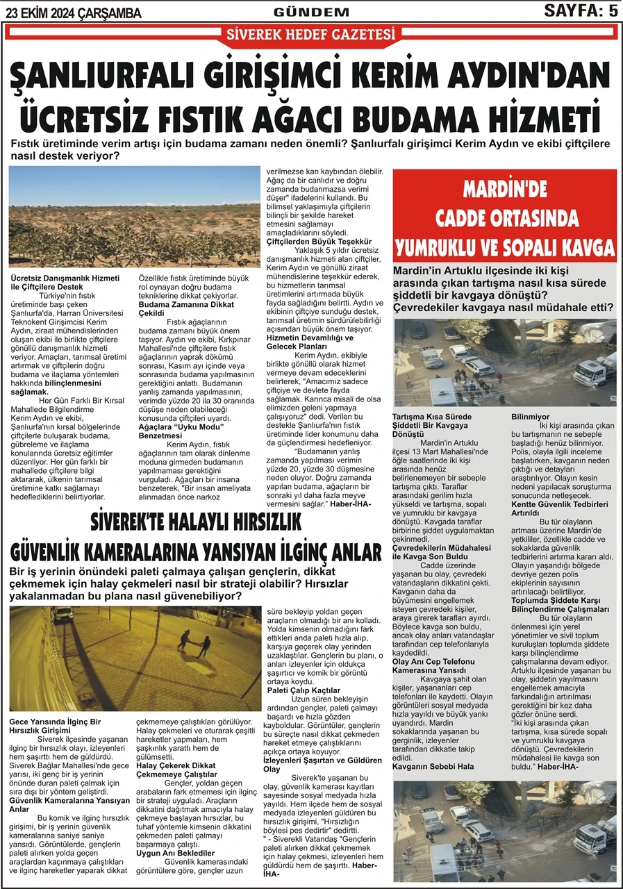 23.10.2024 Tarihli Gazetemiz