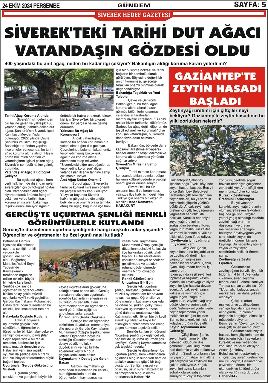 24.10.2024 Tarihli Gazetemiz