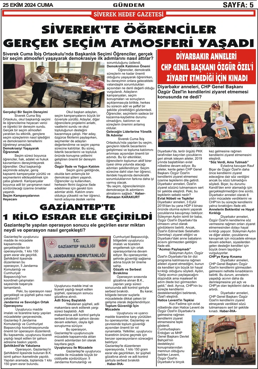 25.10.2024 Tarihli Gazetemiz