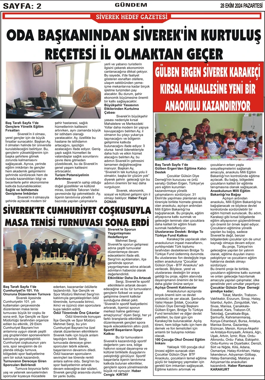 28.10.2024 Tarihli Gazetemiz