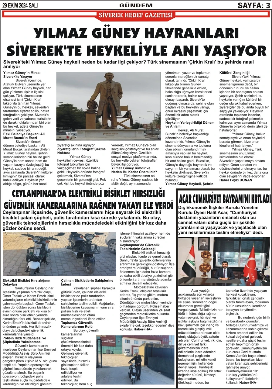 29.10.2024 Tarihli Gazetemiz