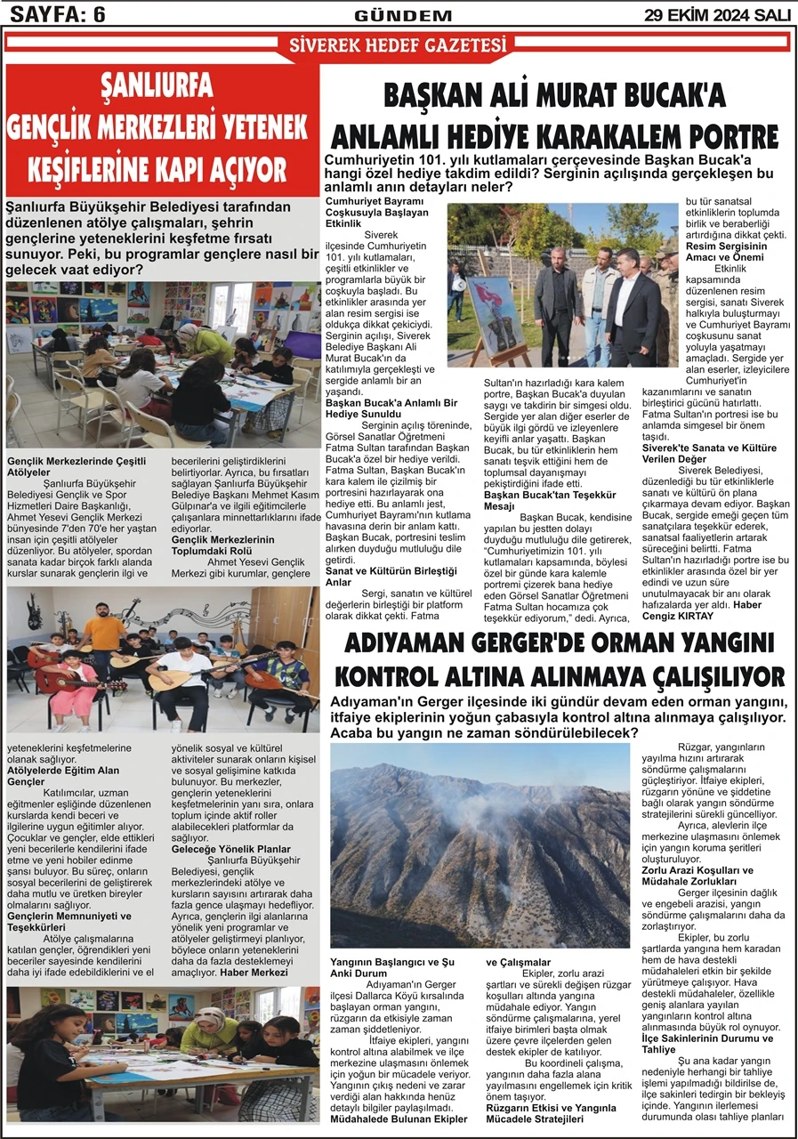 29.10.2024 Tarihli Gazetemiz