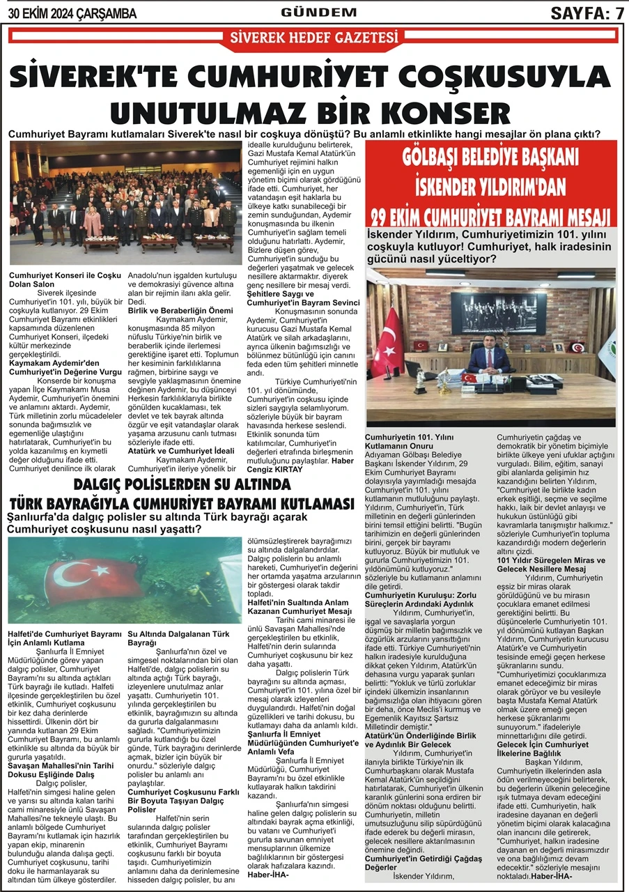 30.10.2024 Tarihli Gazetemiz