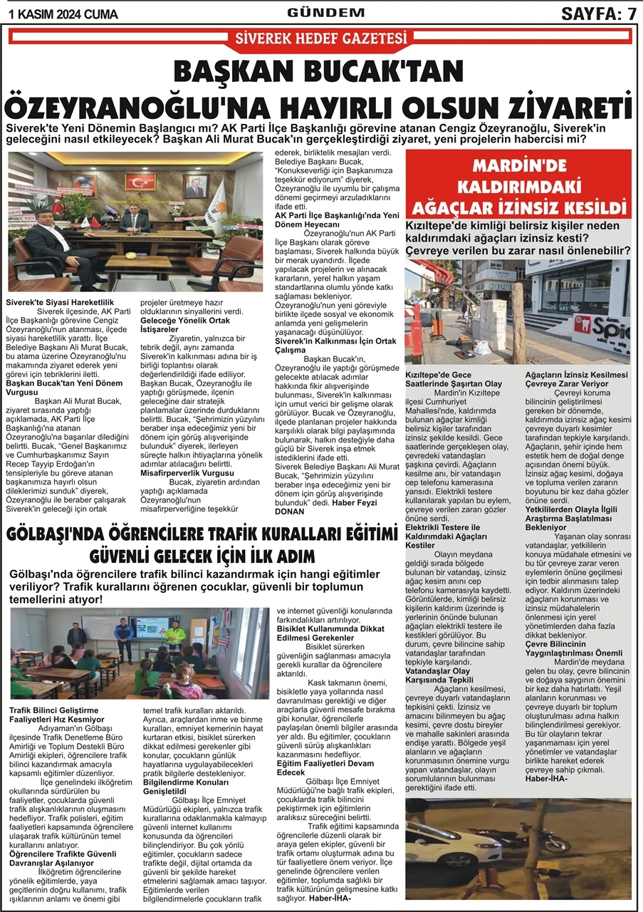 1.11.2024 Tarihli Gazetemiz