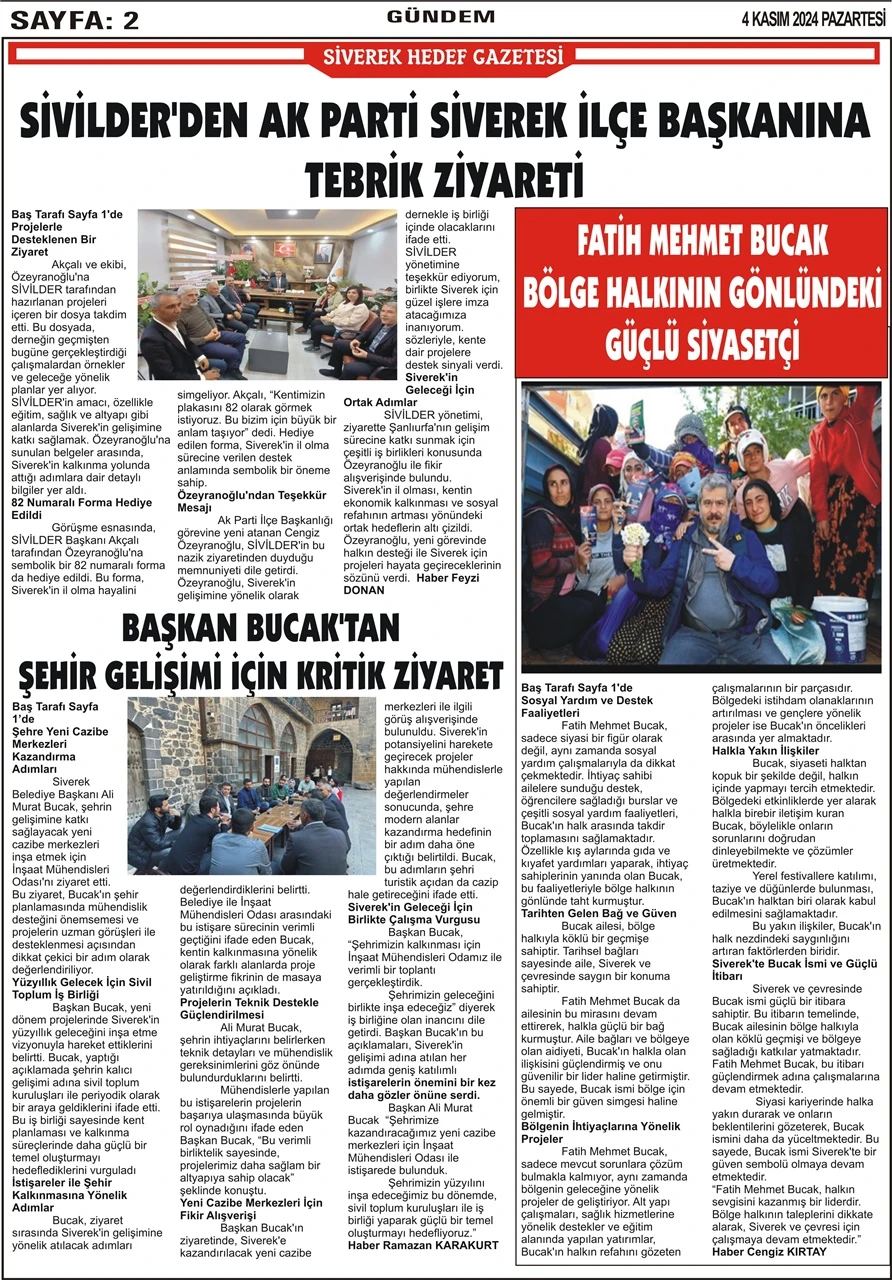 4.11.2024 Tarihli Gazetemiz