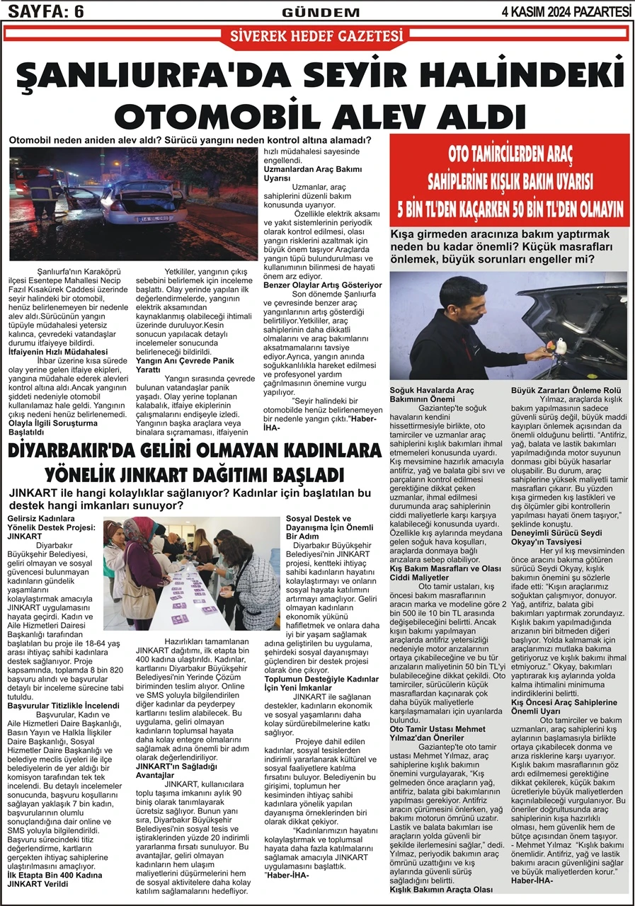 4.11.2024 Tarihli Gazetemiz