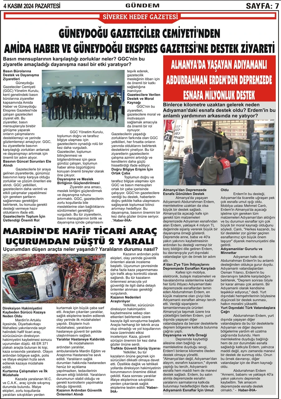 4.11.2024 Tarihli Gazetemiz