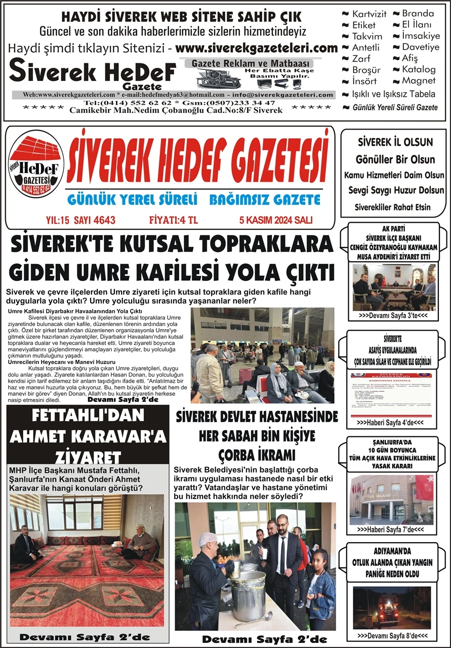 5.11.2024 Tarihli Gazetemiz