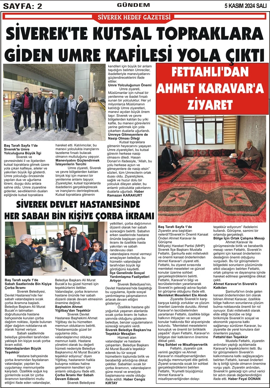 5.11.2024 Tarihli Gazetemiz