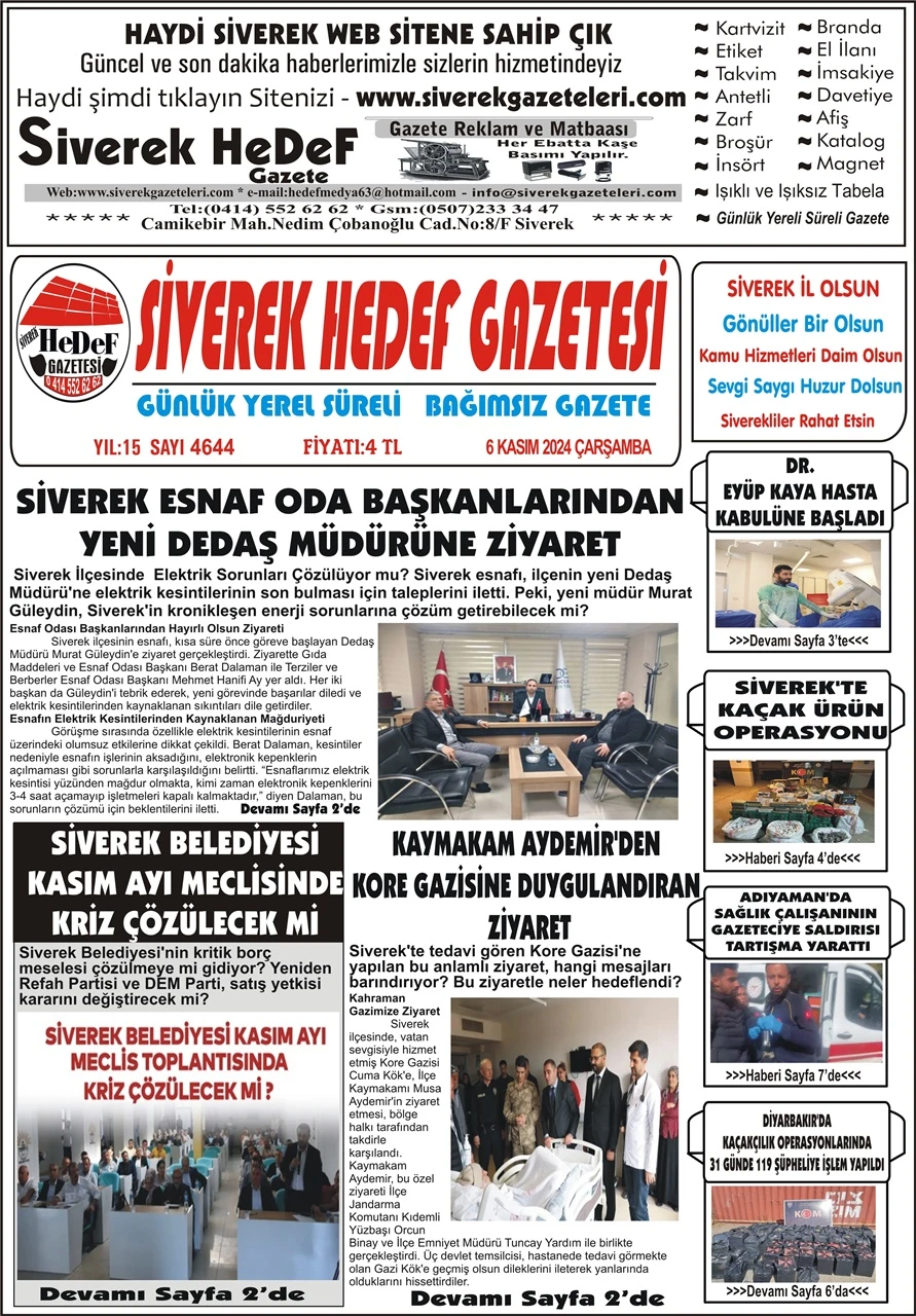 6.11.2024 Tarihli Gazetemiz