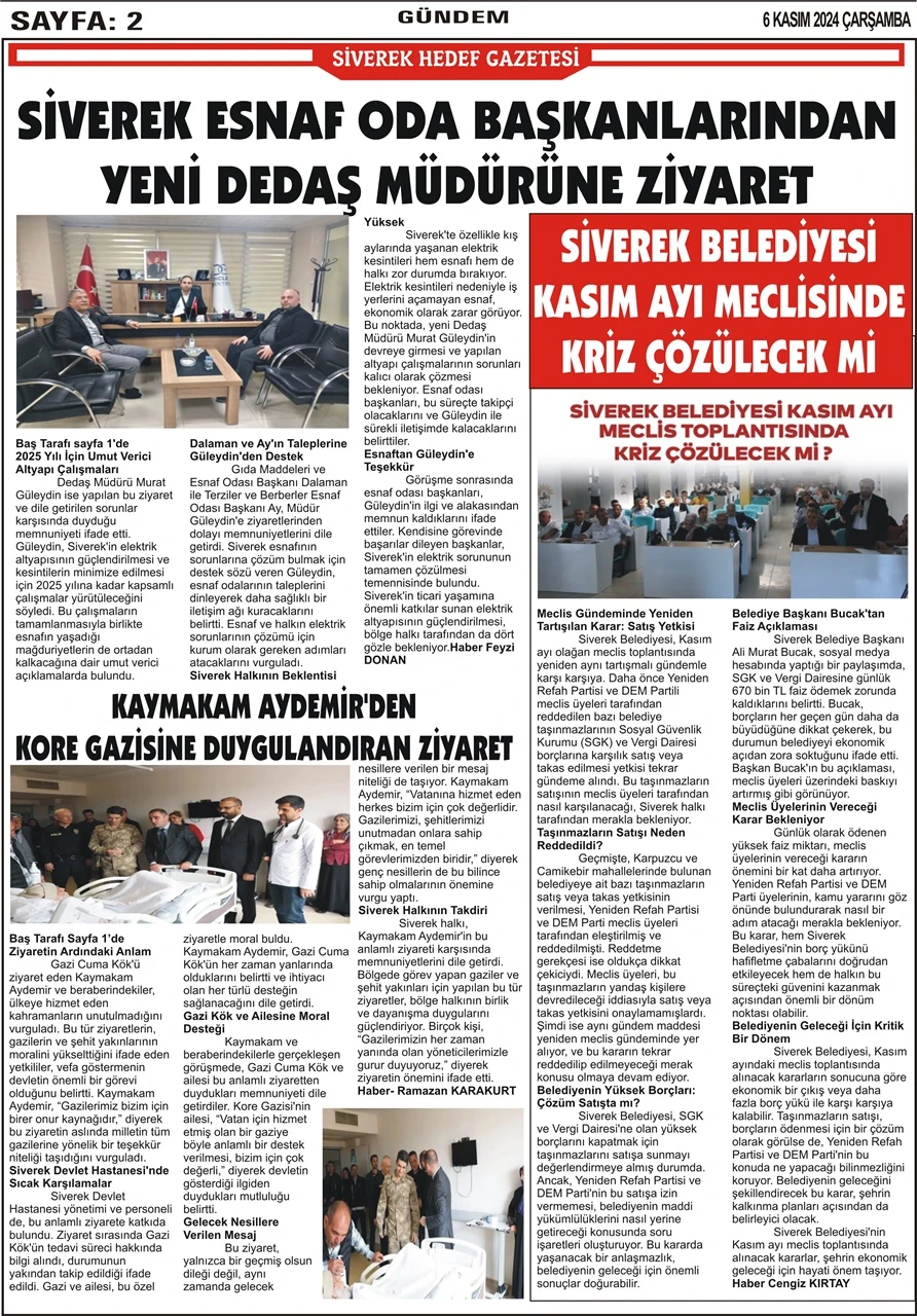 6.11.2024 Tarihli Gazetemiz