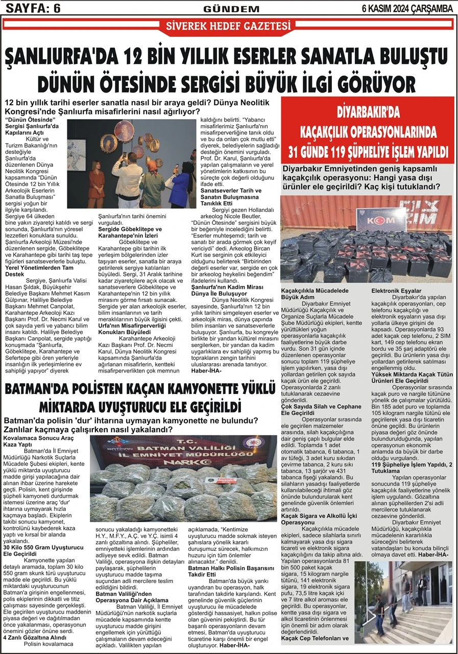 6.11.2024 Tarihli Gazetemiz