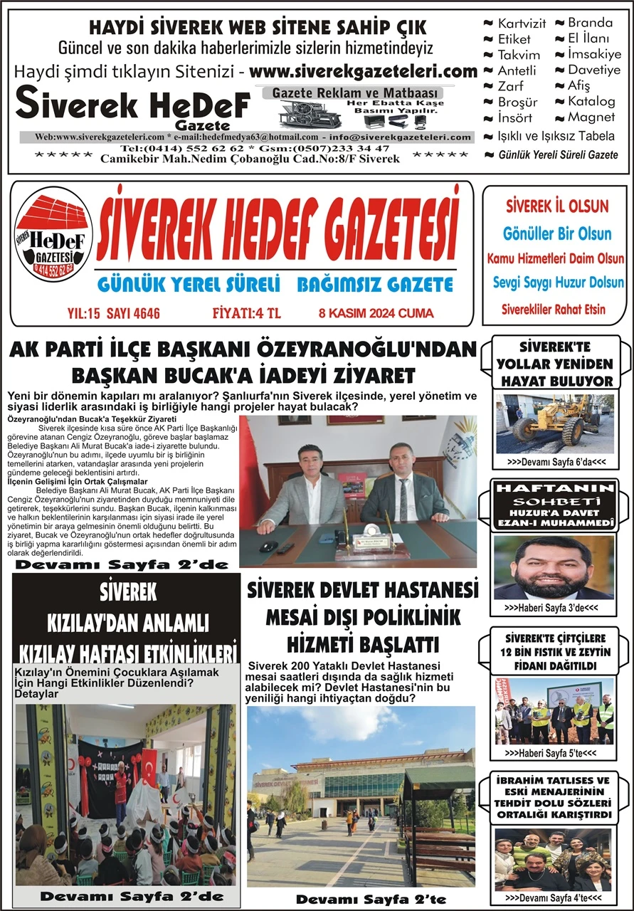 8.11.2024 Tarihli Gazetemiz