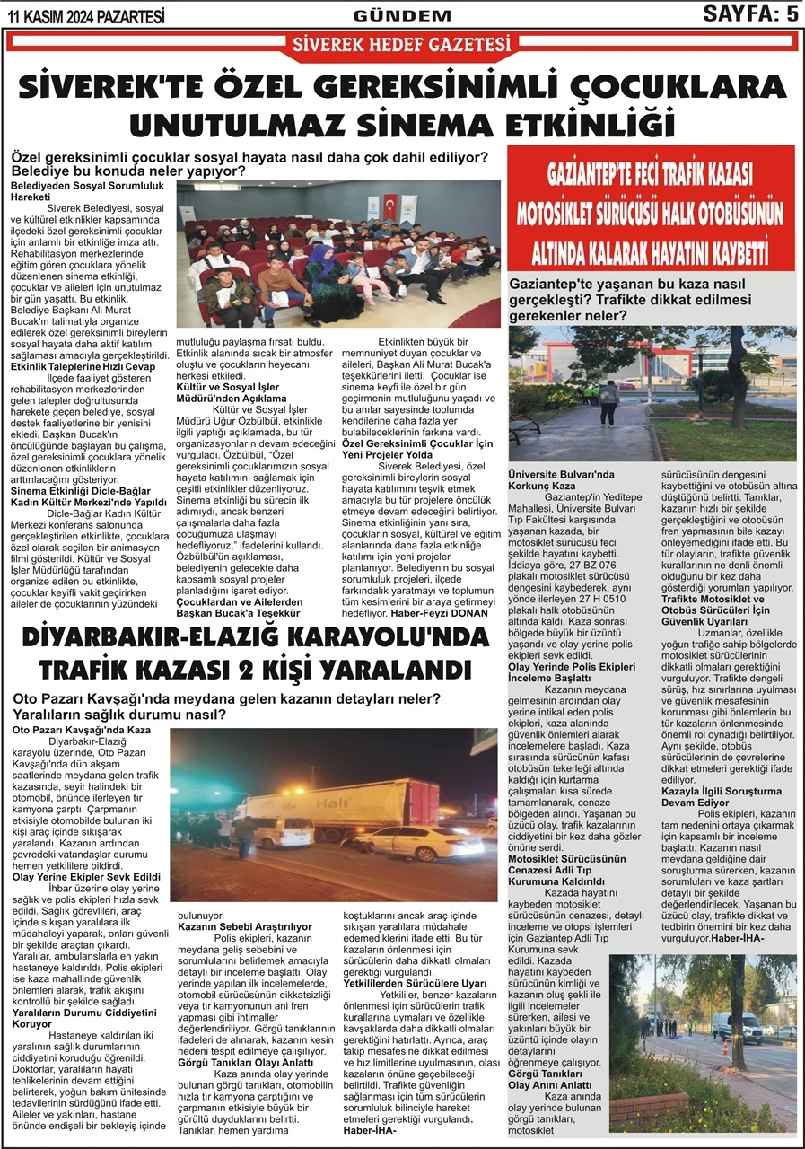 11.11.2024 Tarihli Gazetemiz