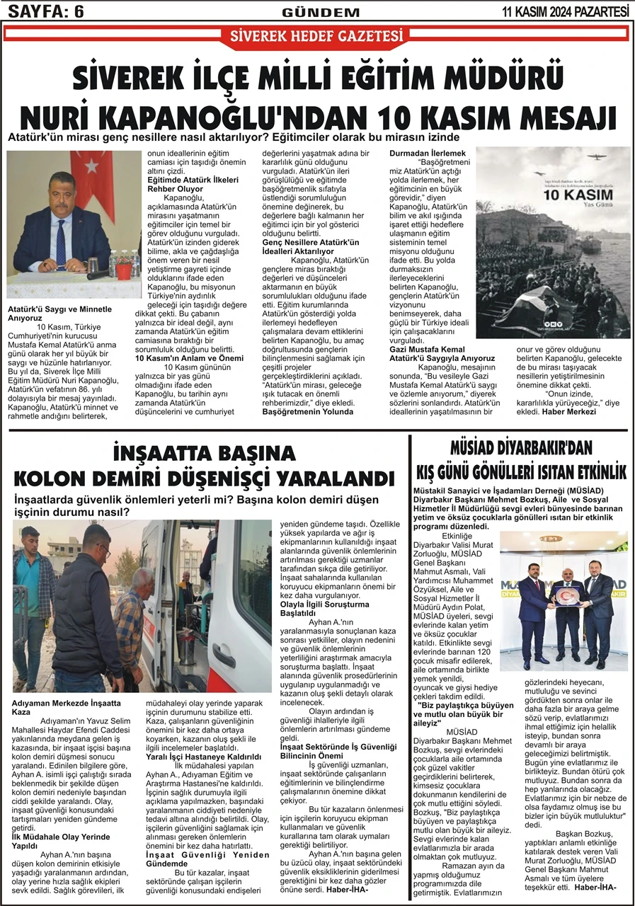 11.11.2024 Tarihli Gazetemiz