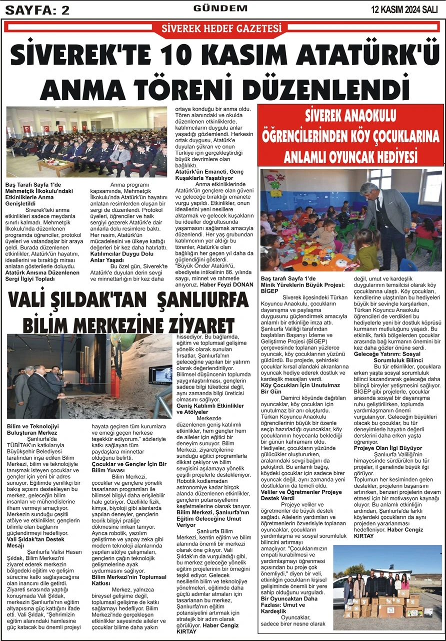 12.11.2024 Tarihli Gazetemiz