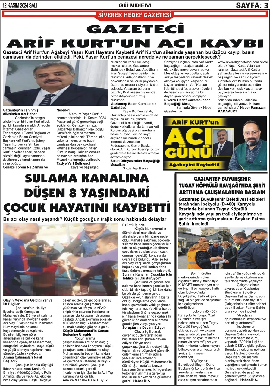 12.11.2024 Tarihli Gazetemiz