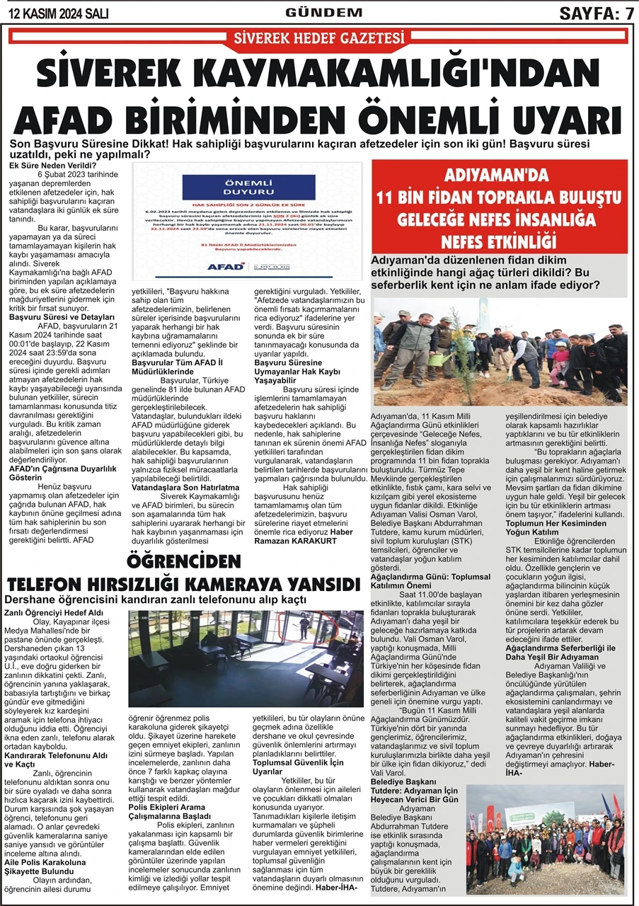 12.11.2024 Tarihli Gazetemiz