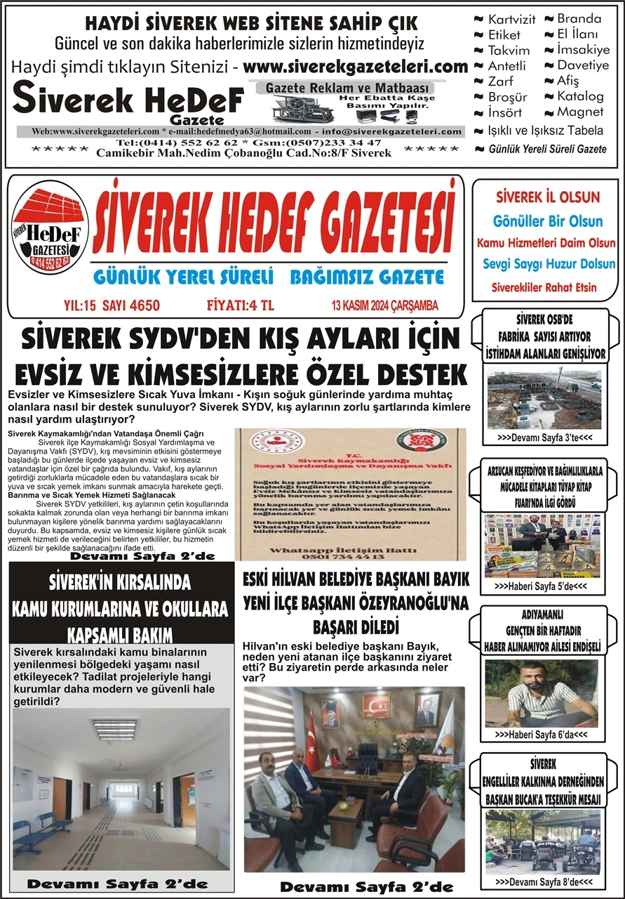 13.11.2024 Tarihli Gazetemiz