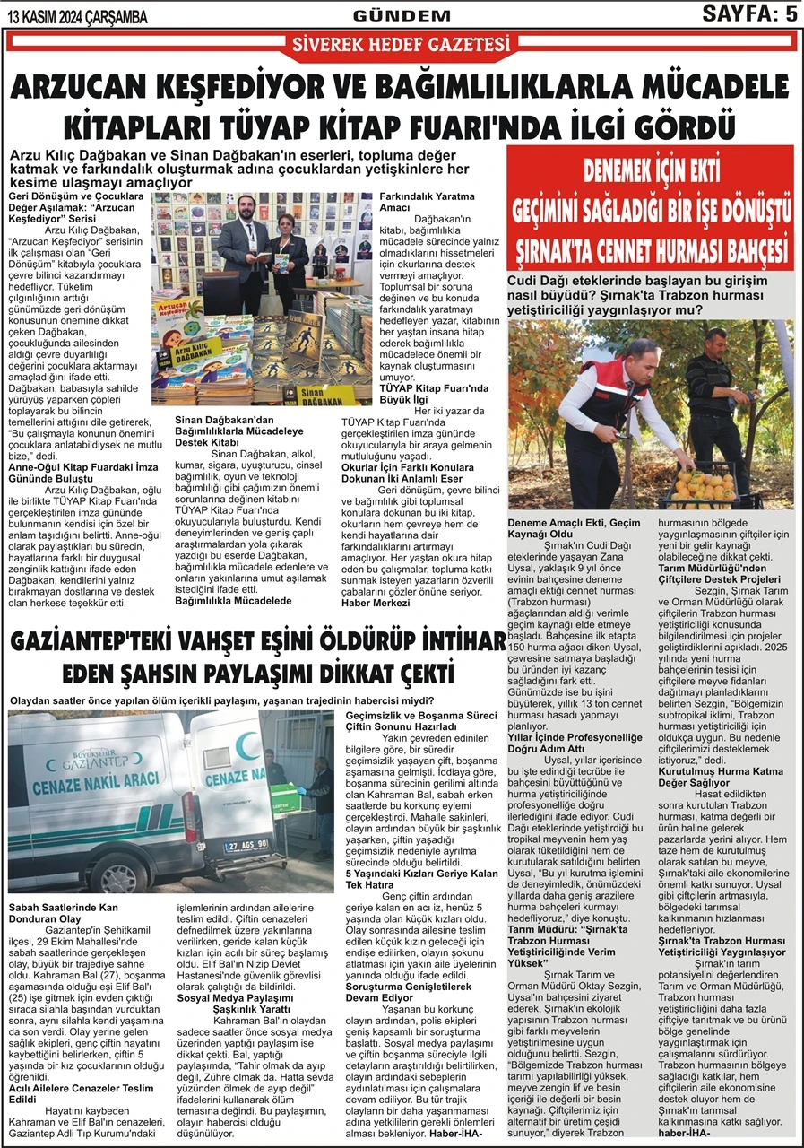 13.11.2024 Tarihli Gazetemiz