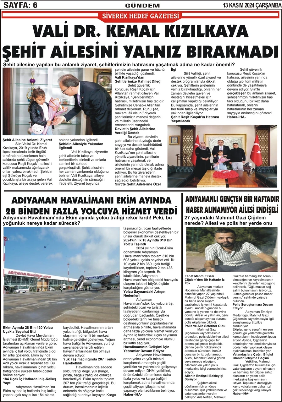 13.11.2024 Tarihli Gazetemiz